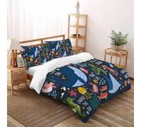 WHALE SEA LIFE Bedding Set Theme Bedspread Animal Theme Duvet Cover Set Chic Breathable Quilt Cover Universal for All Seasons with Pillow Super King(260x220cm)