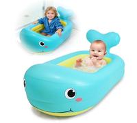 Whale Shaped Inflatable Baby Bathtub Infant Bathtub for Travel | Portable Foldable Infant Bathtub for Travel & Home, Lightweight & Leakproof Baby Bath Tub with Head Support