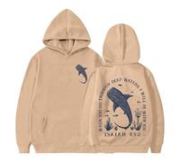 Whale Shark Hoodie Sweatshirt When You Go Through Deep Waters Shirt Christian Bible Verse Isaiah Khaki