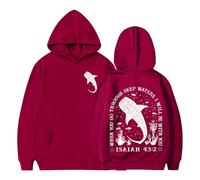 Whale Shark Hoodie Sweatshirt When You Go Through Deep Waters Shirt Christian Bible Verse Isaiah Red