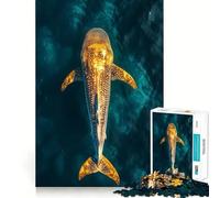 Whale Shark in Ocean Jigsaw 1000 Pieces Memory Skill Fun Smooth Edge Perfect Interlock Fun-filled Way to Fill Empty Hours (50x75cm)