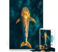 Whale Shark in Ocean Jigsaw Puzzle 1000 Think Boost Game Tight Lock No Loose Pieces Interactive Brain Challenge for Home (38x26cm)