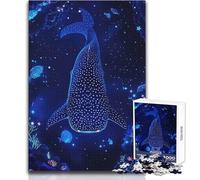Whale Shark in Starry Deep Ocean Teenagers 1000 Pieces Puzzle Educational Reasoning Skill Game Ideal Thoughtful Gift for All Events Size 38x26cm