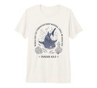 Whale Shark Isaiah 43:2 Deep Waters Faith Premium T-Shirt