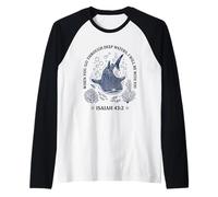 Whale Shark Isaiah 43:2 Deep Waters Faith Raglan Baseball Tee