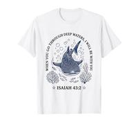 Whale Shark Isaiah 43:2 Deep Waters Faith T-Shirt
