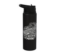 Whale Shark Keep Moving Motivational Stainless Steel Insulated Water Bottle