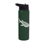 Whale Shark Line Art Stainless Steel Insulated Water Bottle