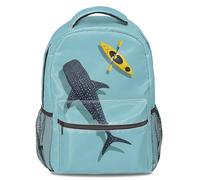 Whale Shark Mermaid Print Backpack: Kids Cartoon School Bookbag for Boys and Girls, 3D Backpack (print 5)