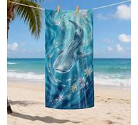 Whale Shark Microfiber Beach Towel Ocean Blue Marine Life Bath Towel, Quick Dry Soft Sand Free Lightweight Beach Blanket, Vacation Pool Gym Outdoor Travel Essentials 35x70 Inch