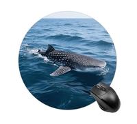 Whale Shark Mouse Pad - Ultra Thin, 7.8 Inch Round Mousepad with Non-Slip Rubber Base, Waterproof Mouse Mat for Office, Gaming