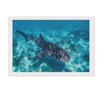 Whale Shark Ocean Diamond Art Painting Kit Horizontal Version Full Drill Paint Square Crystal Points for Adult Beginners