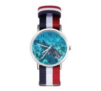 Whale Shark Ocean Funny Wrist Watches for Men Women Casual Braided Strap Easy Reader for Work Workout