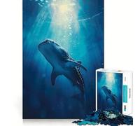 Whale Shark Ocean Jigsaw 1000 Piece Mind Skill Play Stable Fit No Shifting Parts Enjoyable Pastime for Long Weekends (50x75cm)