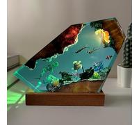 Whale Shark Ocean Resin Lamp - Handmade Resin Night Light with USB Port, Variable Lights, Scuba Diver Gifts, Ocean and Diving Enthusiast Collectibles, Unique Birthday Gifts for Him & Her (6"x4")