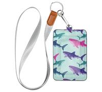 Whale Shark Pattern Cruise Essentials Name Badge Holder with Lanyard Card Holders for Ship Cards Travel & Vacation