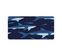 Whale Shark Pattern Rectangular Non-Slip Mouse Pads Rubber Base Desk Mat for Home Office 30x60cm