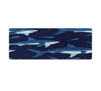 Whale Shark Pattern Rectangular Non-Slip Mouse Pads Rubber Base Desk Mat for Home Office 30x80cm