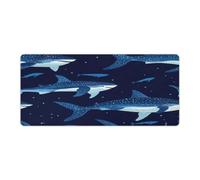 Whale Shark Pattern Rectangular Non-Slip Mouse Pads Rubber Base Desk Mat for Home Office 40x90cm