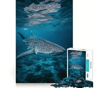 Whale Shark Underwater 1000 Piece Jigsaws for Adults Brain Recall Game Tight Interlock No Gaps Calming Mental Break Activity (38x26cm)