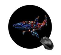Whale Shark with Christmas Lights Round Mouse Mat 20CM Desk Pad Non-Slip Rubber Gaming Mousepad Desktop Mousemat