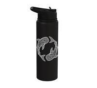 Whale Shark Yin Yang Marine Biology Stainless Steel Insulated Water Bottle