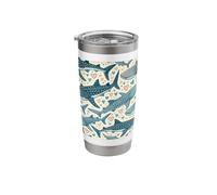 Whale Sharks Pattern Hand Drawn Whale Shark Stainless Steel Insulated Tumbler