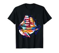 Whale Shipping Sailboat Ocean Logistics T-Shirt