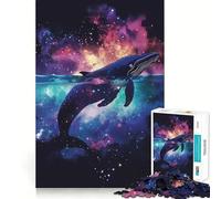 Whale Silhouette Galaxy 1000 Pieces Puzzles for Teenagers Mind Boost Fun High Accuracy Cutting Craft Calming Mental Break Activity (50x75cm)
