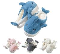 Whale Slippers for Women Men Funny Plush Winter Warm Fluffy Slippers Cartoon Cute and Cosy Soft Slippers Unisex Comfortable Non-Slip Cosy Slippers, BU1, 38 EU