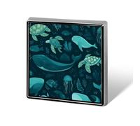 Whale Song Cute Button Pins Square Badge Cool Personalised Pattern Brooches for Bag Hat
