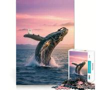 Whale Song Serenity Jigsaw Puzzles 1000 Mental Focus Game Precision Cut Smooth Edges Meaningful Connection Building Game (50x75cm)