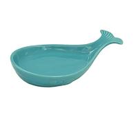 Whale Spoon Rest for Stove Top, Ceramic Spoon Holder for Kitchen Counter, Modern Farmhouse Kitchen Décor, 7.8 x 4.8 Inches (Aqua Blue)