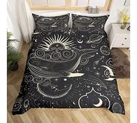 Whale Sun and Moon Bedding Set Boho Duvet Cover for Kids Boys Girls Bohemian Style Comforter Cover Cosmic Celestial Bedspread Cover Duvet Cover King Size