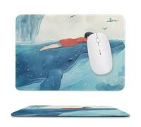 Whale Swimming Sea Ocean Mouse Pad Waterproof Ultra-Thin Non-Slip Rubber Base Square Mouse Mat Gaming Mousepad 7.9"x9.4"