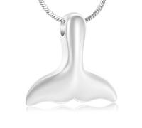 Whale Tail Cremation Jewelry for Ashes Pendant Mermaid Tail Memorial Urn Necklace Ashes Locket Keepsake Gift for Women Girl, Metal, not