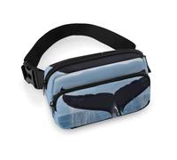 Whale Tail Fanny Pack for Men Women, Durable Sling Chest Bag with Adjustable Strap & Large Pocket, Small Crossbody Bag for Running, Hiking, Cycling, Travel