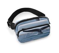 Whale Tail Full Printed Fanny Pack,Zipper Belt Bag Cute Crossbody Bag Hip Bum Bag with Adjustable Strap
