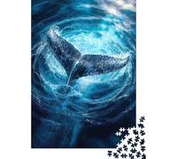 Whale Tail︰ Ocean's Deep Blue Jigsaw Puzzle for Adults, 1000 Pieces, 38x26cm/1000pcs, White Cardboard Pieces, Screen-Free Leisure And Family Time