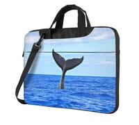 Whale Tail Print Ultra Slim Laptop Bag Lightweight Oxford Cloth Shoulder Case Portable Computer Briefcase