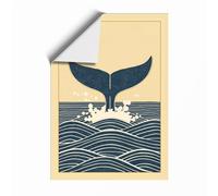 Whale Tail Rising Coastal Unframed Wall Art Print A3 (42×29.7cm), Wall Decor for Living Room, Bedroom, Office & Home, Art Gift