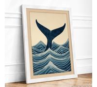 Whale Tail Rising Minimalist Framed Wall Art Print A1 (84.1×59.4cm)