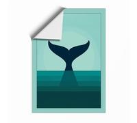 Whale Tail Rising Minimalist Unframed Wall Art Print A2 (59.4×42cm), Wall Decor for Living Room, Bedroom, Office & Home, Art Gift