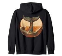 Whale Tail s Vintage Ocean Design s Whale Breach Zip Hoodie