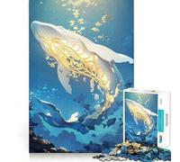 Whale The Ocean Puzzle for Adults 1000 Pieces Memory Play Game Firm Fit Secure Assembly Meaningful Connection Building Game (38x52cm)
