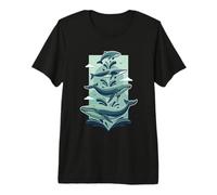 Whale Tower Stacked Ocean Marine Life Whale Watching Premium T-Shirt