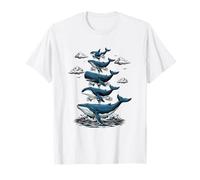 Whale Tower Stacked Ocean Marine Life Whale Watching T-Shirt