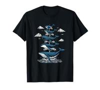 Whale Tower Stacked Ocean Marine Life Whale Watching T-Shirt
