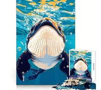 Whale Underwater Illustration for Adults 1000 Piece Puzzle Think Training Serene Escape Defined Edges Creative Gift (38x52cm)