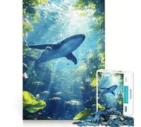 Whale Underwater Paradise 1000 Piece Jigsaws for Adults Brain Recall Game Tight Interlock No Gaps Calming Mental Break Activity (50x75cm)